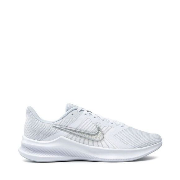 Nike Shoes - Nike Downshifter 11 CW3413-100 Women's White/Silver Running Sneaker Shoes WH117